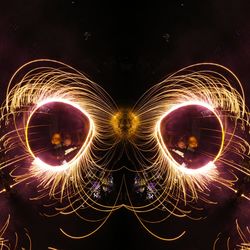 Light painting of firework display