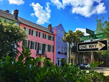 Low angle view of buildings against sky