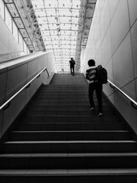 People walking on staircase