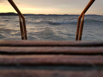 Scenic view of sea during sunset