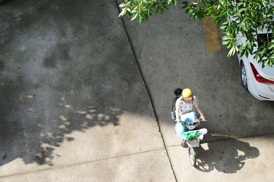 High angle view of footpath