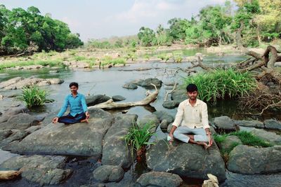 Meditation at peaceful place 