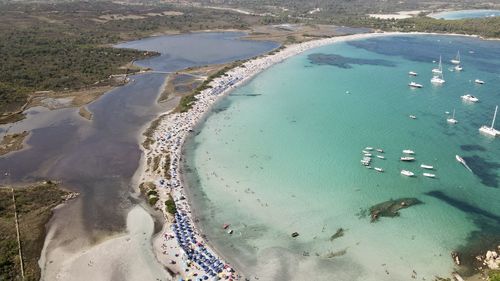 High angle view of beach