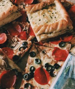 Close-up of pizza served in plate
