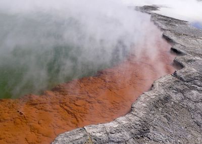 Scenic view of volcanic mountain