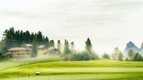 View of golf course against sky