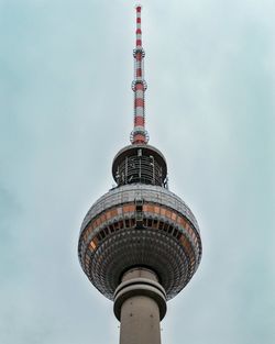 Low angle view of the berlin tv tower against sky
