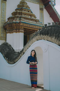 Thai women wearing beautiful traditional costumes.