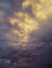 Low angle view of storm clouds in sky