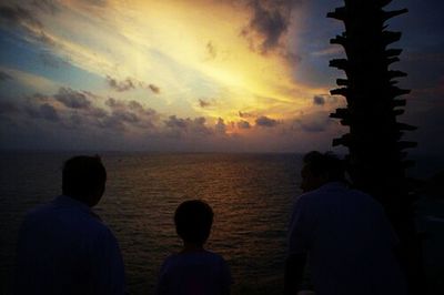 Scenic view of sea at sunset