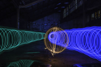 Light trails in illuminated room