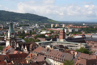 High angle view of cityscape