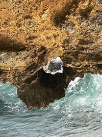 Rock formation in sea