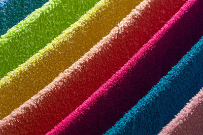Full frame shot of multi colored towels hanging outdoors