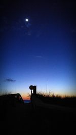 Scenic view of landscape against sky at dusk