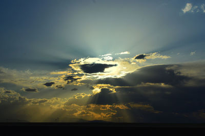 Aerial view of storm clouds in sky