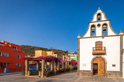 View of tazacorte town on the beautiful vulcanic island, la palma, canary islands, spain