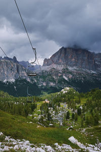 Scenic view of mountains against sky. cinque torri, dolomites, south tyrol, italy