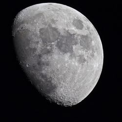 Close-up of moon over black background