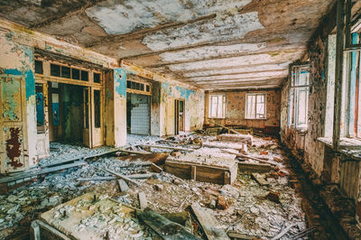 Interior of abandoned house