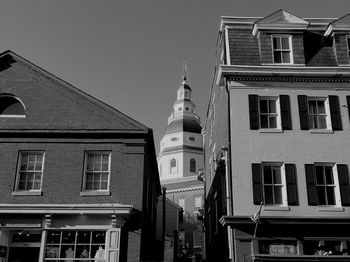 Low angle view of buildings against sky