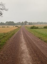 Road amidst field against sky