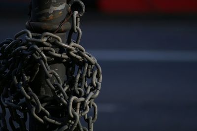 Close-up of rusty chain