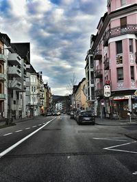 City street with buildings in background