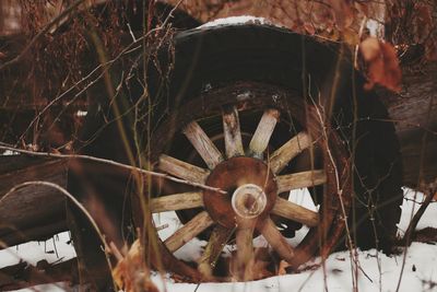 Close-up of rusty wheel