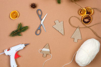 Directly above shot of personal accessories on table