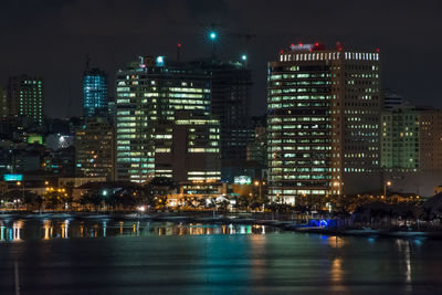 Illuminated city at night