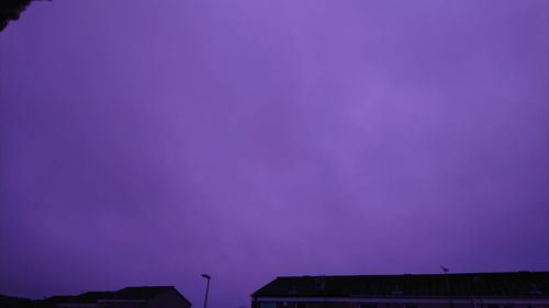 Low angle view of purple sky