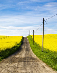 Road amidst field against sky