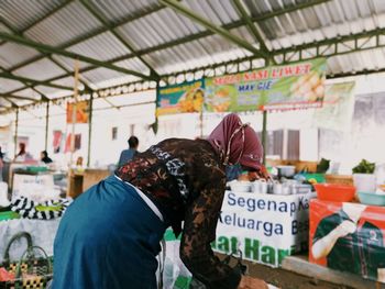 Man for sale in market