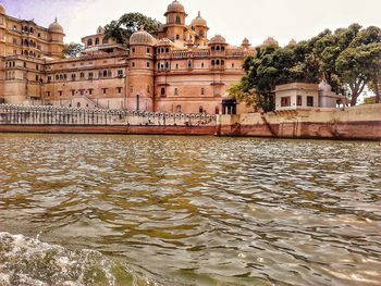 View of river with buildings in background