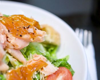 Close-up of fish served in plate