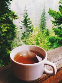 Coffee cup on table