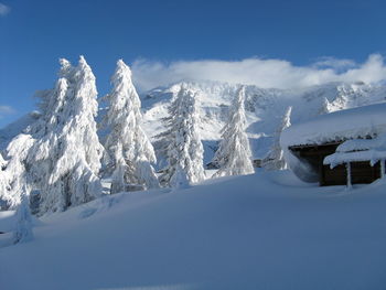 Snowcapped mountains against sky