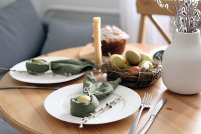 Close-up of food on table