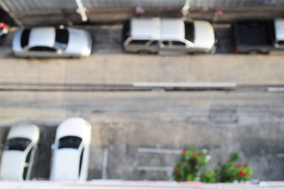 Cars parked on road