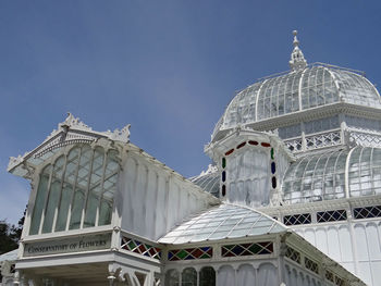 Low angle view of building against clear sky