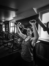 Woman exercising in gym