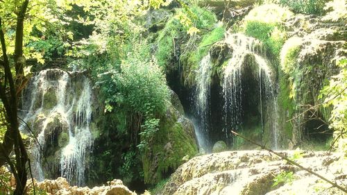 Scenic view of waterfall