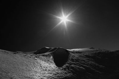 Scenic view of sunlight against clear sky