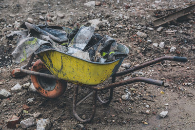 Wheelbarrow on land