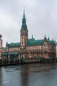 View of the hamburg city hall in germany.