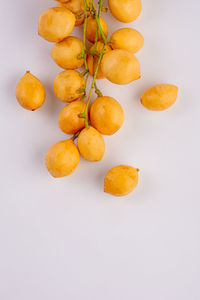 Close-up of tomatoes on white background