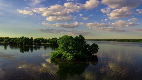 Scenic view of river against sky