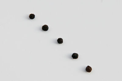 High angle view of decoration over white background