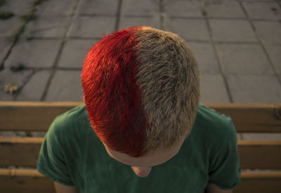 Rear view of woman standing in park